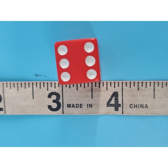5 Red 6 Sided Dice Square White Dots Board Game Replacement - Picture 5 of 5